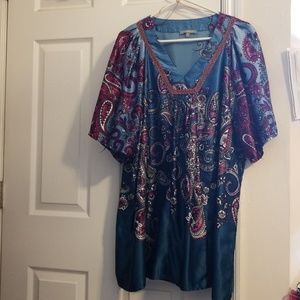 Silky/satiny paisley tunic